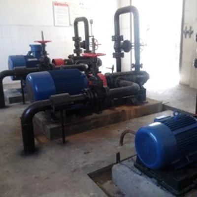 Multiple pump units inside an equipment room